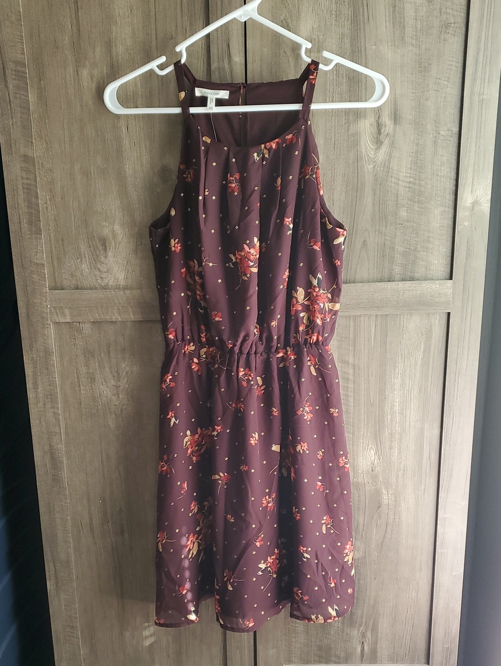 Maurices Plum Floral Halter Dress